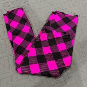 K-DEER K Deer Pink Black Capri Length Leggings Yoga Workout Pants Size Small